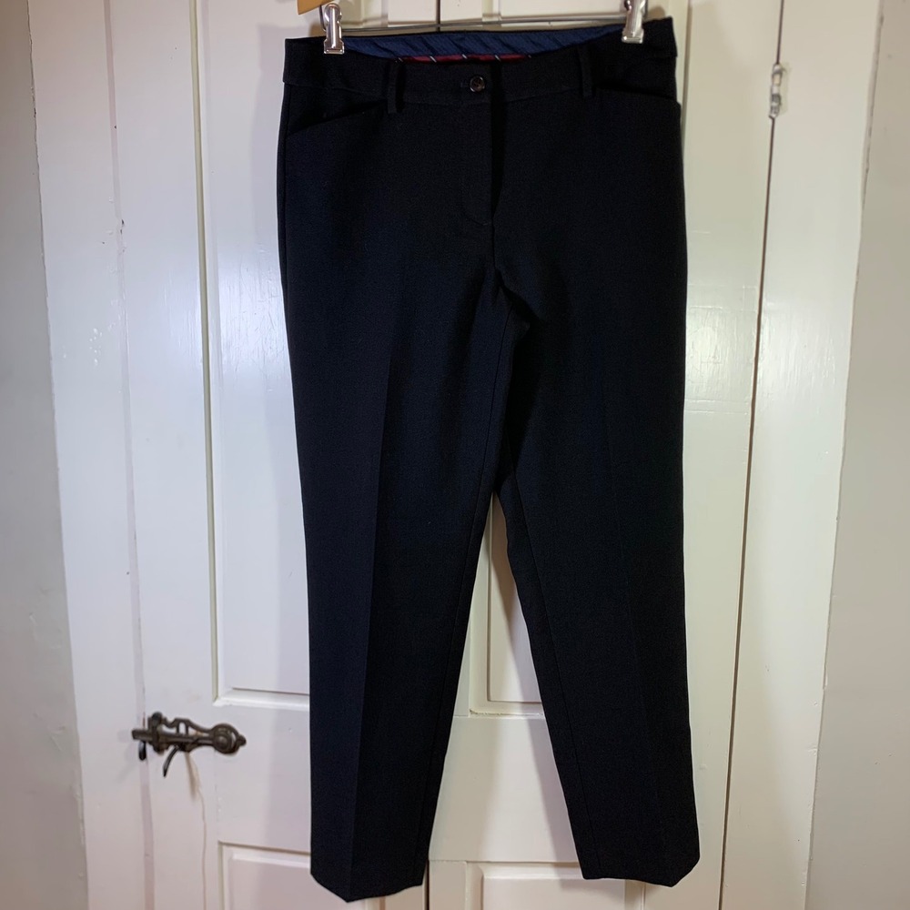Talbots Hampshire Ankle Pants Womens 10 Black Dress Trousers 183016523 Slim Fit